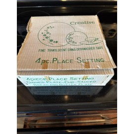 Creative Fine China Vintage Creative Fine China Atomic Starburst 1014 4 Piece Place Setting New