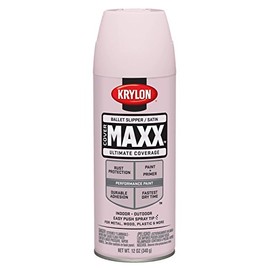 Krylon K09157000 COVERMAXX Spray Paint, Satin Ballet Slipper, 12 Ounce
