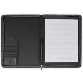 Christian Art Gifts Charcoal Black Vegan Leather Business Padfolio With Bible Verse Joshua 1 9