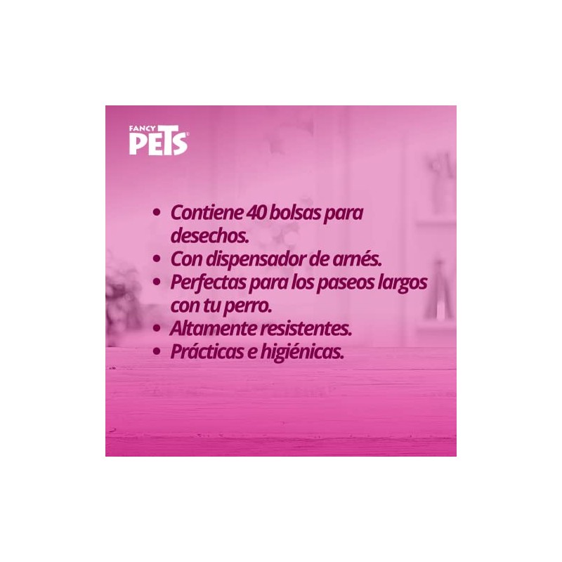 Fancy Pets Dispensador Retráctil con 40 Piezas de Bolsas para