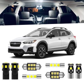 ENDPAGE 8-Pieces Crosstrek LED Interior Light Kit for Subaru XV Crosstrek 2013 2014 2015 2016 2017 2018 2019 2020 2021 2022 White 6000K LED Lighting Package + License Plate Lights, Install Tool
