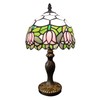 XPHMXP Tiffany Lamp 3-Way Dimmable Table Lamp Pink Tulip Stained