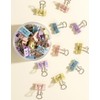 Double Clips, 0.7 inch (19 mm), 40 Pieces, 4 Colors,