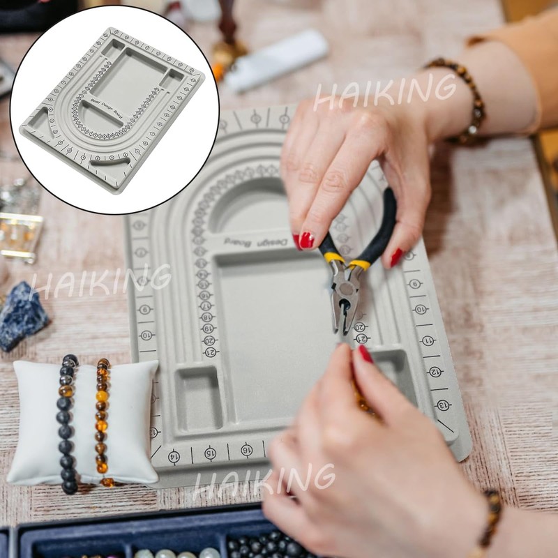 HAIKING Bead Design Board, 1 PCS Gray Flocked DIY Beading