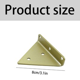 Heavy Duty Shelf Bracket, Shelf Brackets, Angle Wall Brackets, Metal Shelf Bracket, Heavy Duty Bracket, 8 x 10 cm Floor Support Wall Shelf, Pack of 2 (Gold)