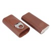 3 Finger Cigar Case Leather Cedarwood Lining Travel Portable Cigar
