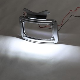 TCMT Curved License Plate Mount Frame W/Light Fit For Harley Road Glide FLTRX Street Glide FLHX 2010-2023 Road King Special FLHRXS 2017-2025