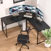 VECELO 59" L Shaped Computer Desk, Corner Computer Desk, Sturdy