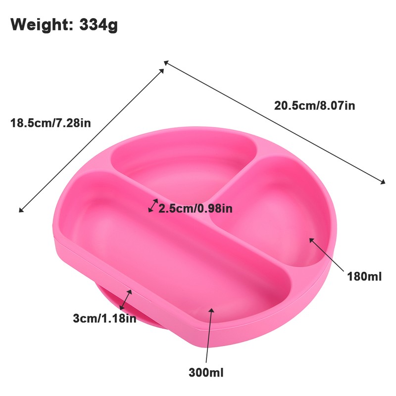 Silicone Divided Toddler Plates DIY Complementary Food Placemat Suction Cup