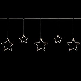 LED Lighted Stars Christmas Garland, 4ft, Warm White Lights