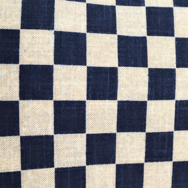Whole Round Shoulder Bag Pochette Checkered Made in Japan Navy