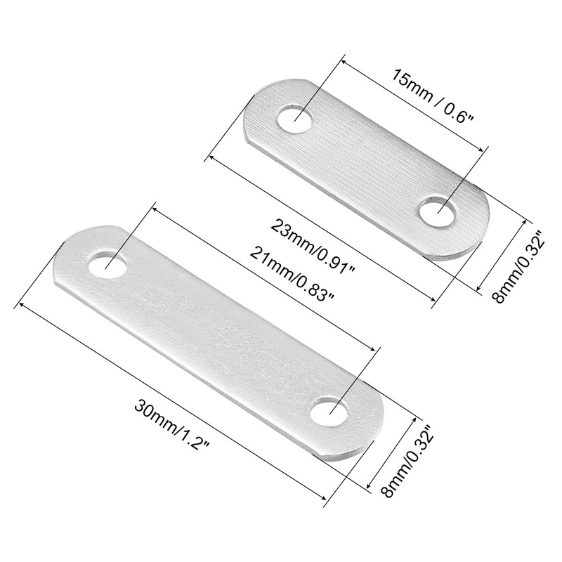 sourcing map Repair Plate, 23mmx8mm 50Pcs, 30mmx8mm 50Pcs, Flat Fixing