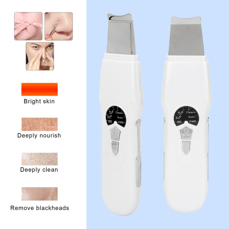 Facial Skin Scraper Ultrasonic Skin Scrubber Spatula 2 Gears Vibration