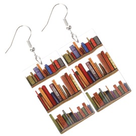 OATIPHO 1pair Acrylic Bookcase Earrings for Women Unique Dangle Design Eye-catching Bookshelf Decor for Teachers and Book Lovers Lightweight and Elegant Ear Jewelry