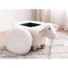 Pemberly Row Shiloh The Sheep Fabric Storage Ottoman/Stool in White/Natural