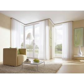 GARDINIA 2 x White Round Arch GE2 with Finials for Curtain Track 13.5/13.5cm