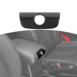 RT-TCZ for Jeep JK Center Console Armrest Keyhole Cover Trim for Jeep Wrangler JK JKU 2011-2017 ABS Black Carbon Fiber Interior Accessories