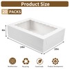 Moretoes 20pcs 14x10x4in Sheet Cake Boxes, White Quarter Bakery Boxes