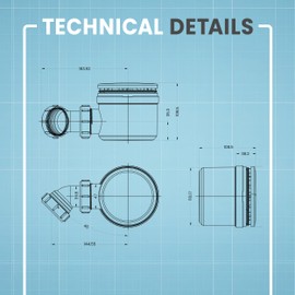 CranPlas Chrome Shower Trap | 90MM High-Flow Shower Waste Trap | Universal Fit, Leak-Tested, Easy Installation for DIY & Pro Use