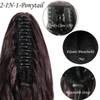 HENSLEELY 22Inch Claw Wavy Ponytail Extension Black to Burgundy Long