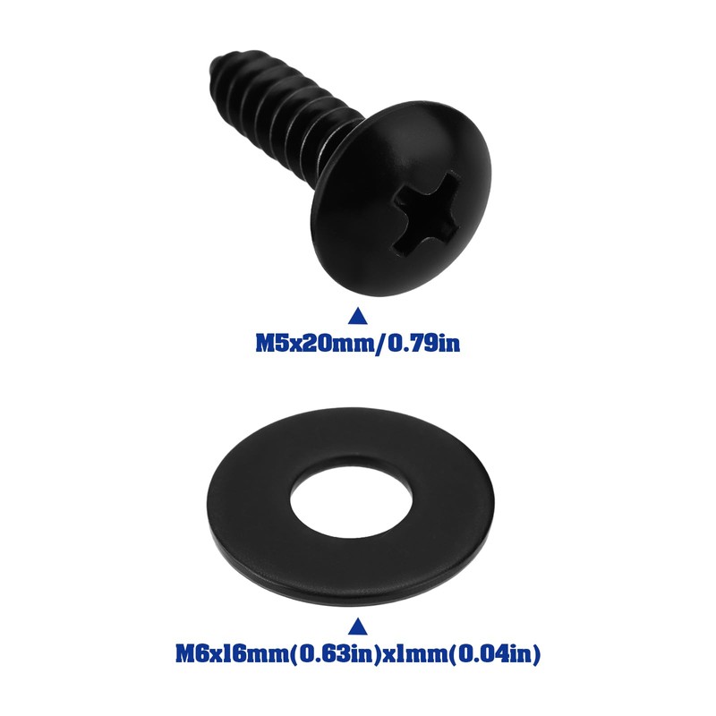 ECSiNG 5 Set License Plate Fixing Screw Set Compatible with