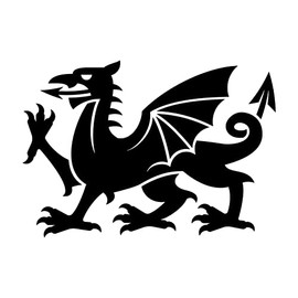 Welsh Dragon Cymru Wales Car Van Bumper Window Vinyl Decal Sticker - 135x95mm (Black)