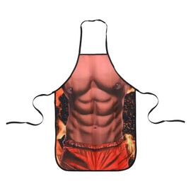 Fodlon Muscular Cooking Apron for Men - Funny Men Kitchen Apron for BBQ Party - Gift with Fun Factor, White