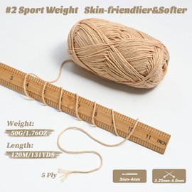 20 Pack of Fluffy Cotton Yarn for Crocheting and Knitting, 35.27oz/2620yds 100% Cotton Yarn, 5 Ply Soft Crochet Amigurumi Yarn for DIY Crafts&Puzzle,Socks,Hats.(Set B)