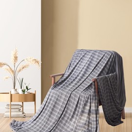 Cooling Blanket, Breathable Summer Blanket for Hot Sleepers Night Sweats, Dual-Sided Arc-Chill Cool-to-Touch Technology Summer Cool sheet Lightweight Q-MAX>0.5, Soft and Comfortable, Grey, 60*90 inch