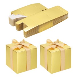 PATIKIL 5cm x 5cm x 5cm Favor Boxes, 24 Pcs Candy Party Butterfly Gift Boxes for Wedding Mother's Day Easter Anniversary Christmas Graduation Celebration, Gold