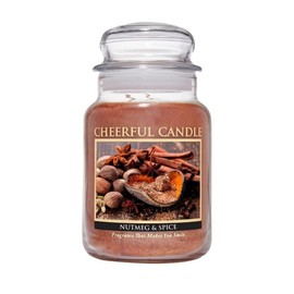A Cheerful Giver - Nutmeg & Spice - 24oz Scented Candle Jar - Cheerful Candle -135 Hours of Burn Time, Candles Gifts for Women