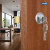 XFORT Polished Chrome Rim Cylinder, Security 5 Pin Rim Cylinder