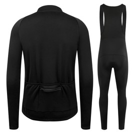 CR Winter - Jersey de ciclismo para hombre, forro polar térmico, bolsillo con cierre + pantalón acolchado 4D, ropa de ciclismo de invierno, Negro -, 3X-Large