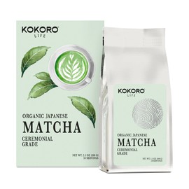 Matcha KOKORO LIFE  Japonés Orgánico Premium (100gr) alta calidad de Uji  Primera Cosecha, Ceremonial y 100 Puro                                      