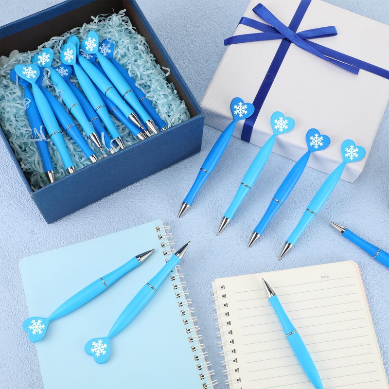 Seajan 48 Pcs Winter Snowflake Pens Bulk Winter Ballpoint Pens