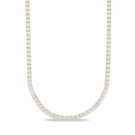 GLD Round Cut Tennis Chain Necklace - Iced Out Chain for Men and Women - Yellow Gold - 5MM - 20"