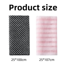 2 Pcs Japanese Exfoliating Shower Towel, Antibacterial Washcloth for Men Women, Black+Pink Exfoliator Bath Scrub Loofah for Body Cleaning and Massage