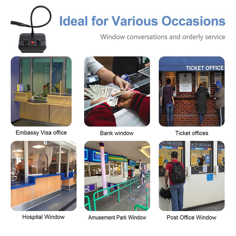 KOQICALL Window Speaker Intercom System, Window Intercom, Anti-Interference Dual Way