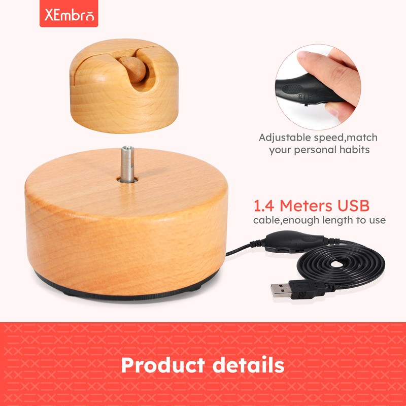XEmbro Electric Embroidery Floss Bobbin Winder - Beech Embroidery Floss