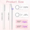 Yeanifeana 6-Pack Reusable Shatter-Resistant Glass Straws with 2 Brushes, Dishwasher