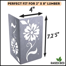 Starby COR-Ten DIY Botanical Raised Bed Garden Corner Brackets - Premium Heavy-Duty Weathering Steel -Set of Four 8” Lawn & Garden Designer Series