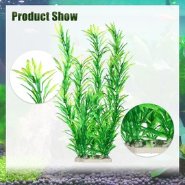 CAPASTEC Large Aquarium Plastic Plants, Tall Aquarium Plants, Big Aquarium Plastic Plants for Fish Tanks Decor, 12.60" Height (Green, 2pcs)