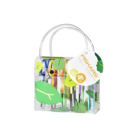 Fiskars Children's Decor Scissors, 6 Pieces, Incl. Storage Bag, Length: 13 cm, for Right- and Left-Handed Users, from 4 Years, Stainless Steel Blade/Plastic Handles, Multi-Coloured, Kidzors, 1003730