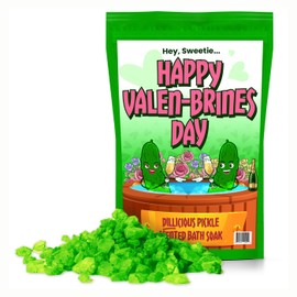 Valentines Dill Pickle Bath Soak - Funny Gag Gifts for Valentines Smells Like Pickles Bath Gift for Men and Women Quirky Weird Basket Stuffers