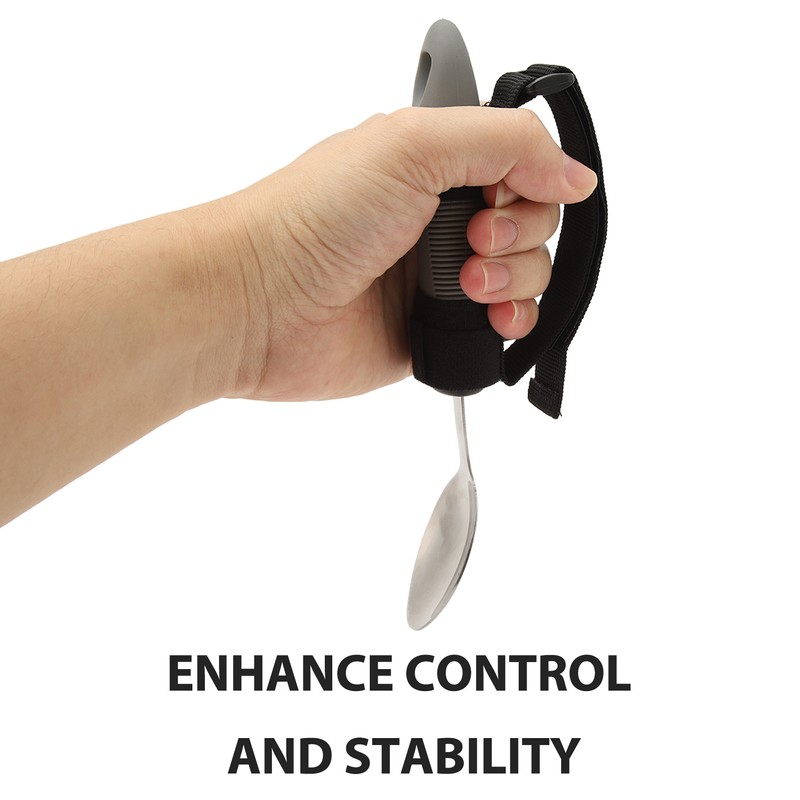 Strap Adaptive Scoop Stainless Steel Wavy Shape Handle Cuff Eating