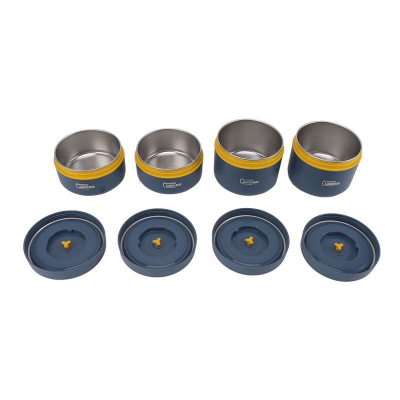 Bento Lunch Box Round with Lid Bag Leakage Proof Stainless
