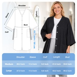 Salon Client Gown Capes, Hair Stylist Smock with 2 Pockets, Black