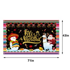 Feliz Navidad Decorations Feliz Navidad Backdrop for Photography Mexican Christmas Banner Christmas Decorations and Supplies for Home Party-71×43’’