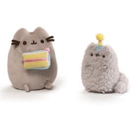GUND Pusheen and Stormy Birthday Set Plush, Collectible Stuffed Animals for Ages 8 and Up, Gray, 6.5”