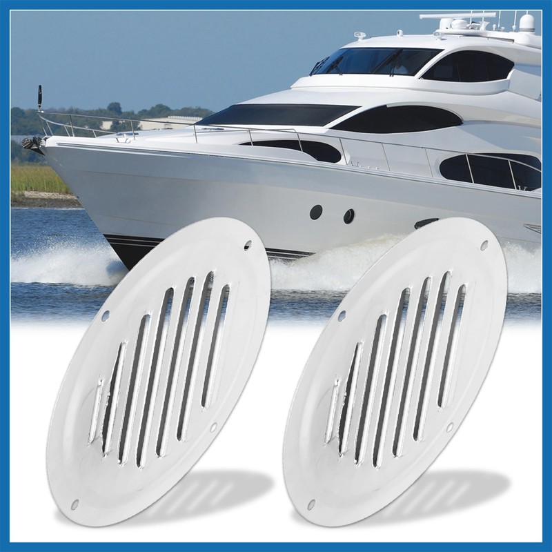 A ABSOPRO 2pcs 4 Inch Round Marine Boat Louvered Ventilation